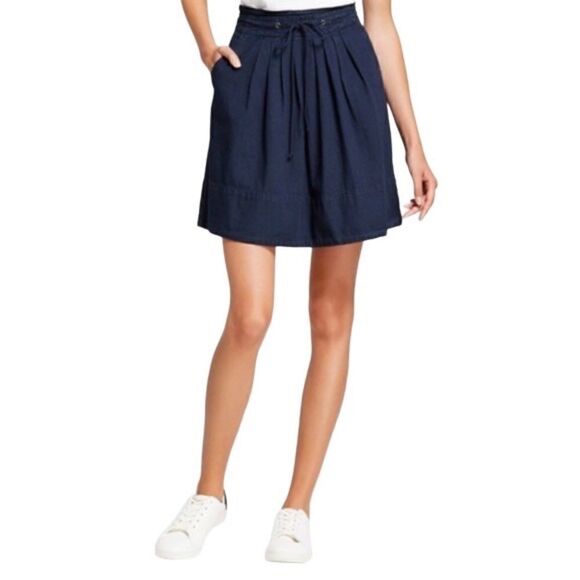 A New Day Denim Skirt Paper Bag Drawstring Waist Pockets Large - Picture 1 of 5